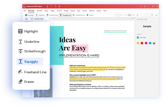 Annotate text in PDF