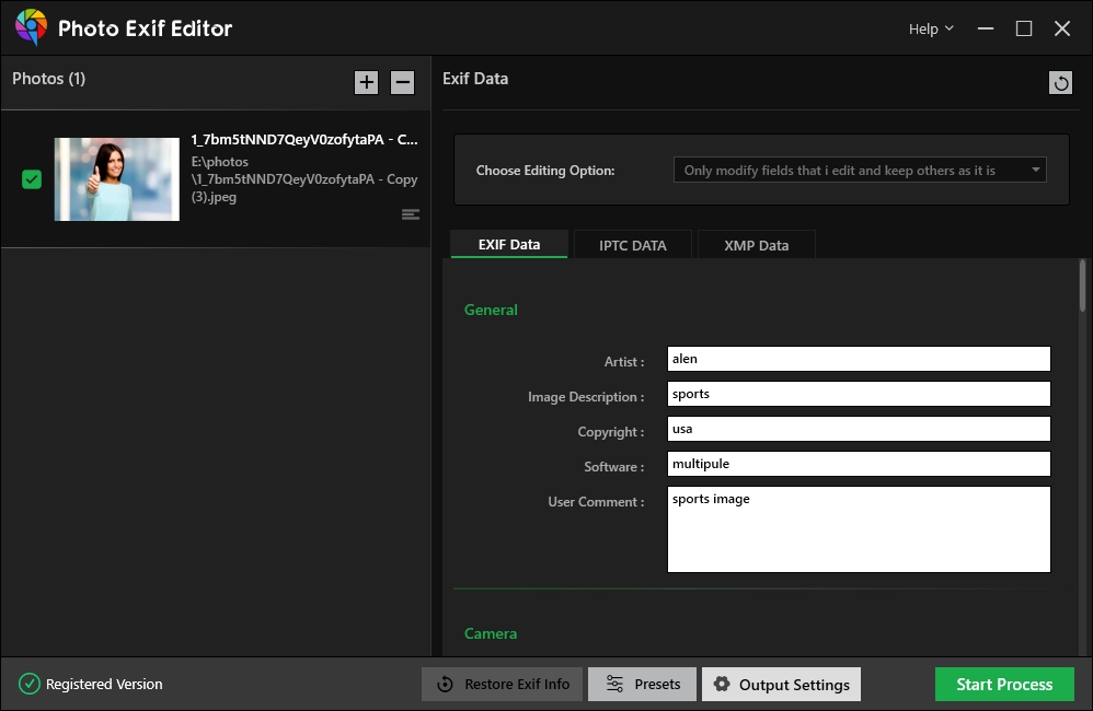 Exif Layout Photo Exif Editor Help Guide