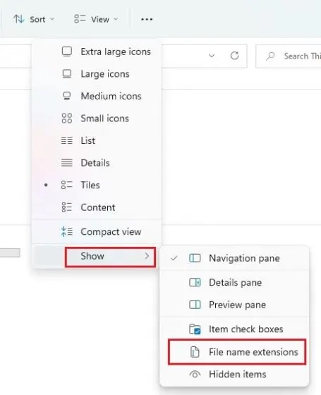 How to Show File Extensions in Windows 11
